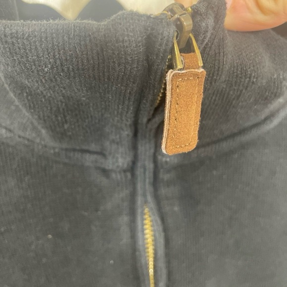 Polo Ralph Lauren Sweater Mens 2XLT Black Pullover Quarter Zip Blue Logo - Picture 4 of 8